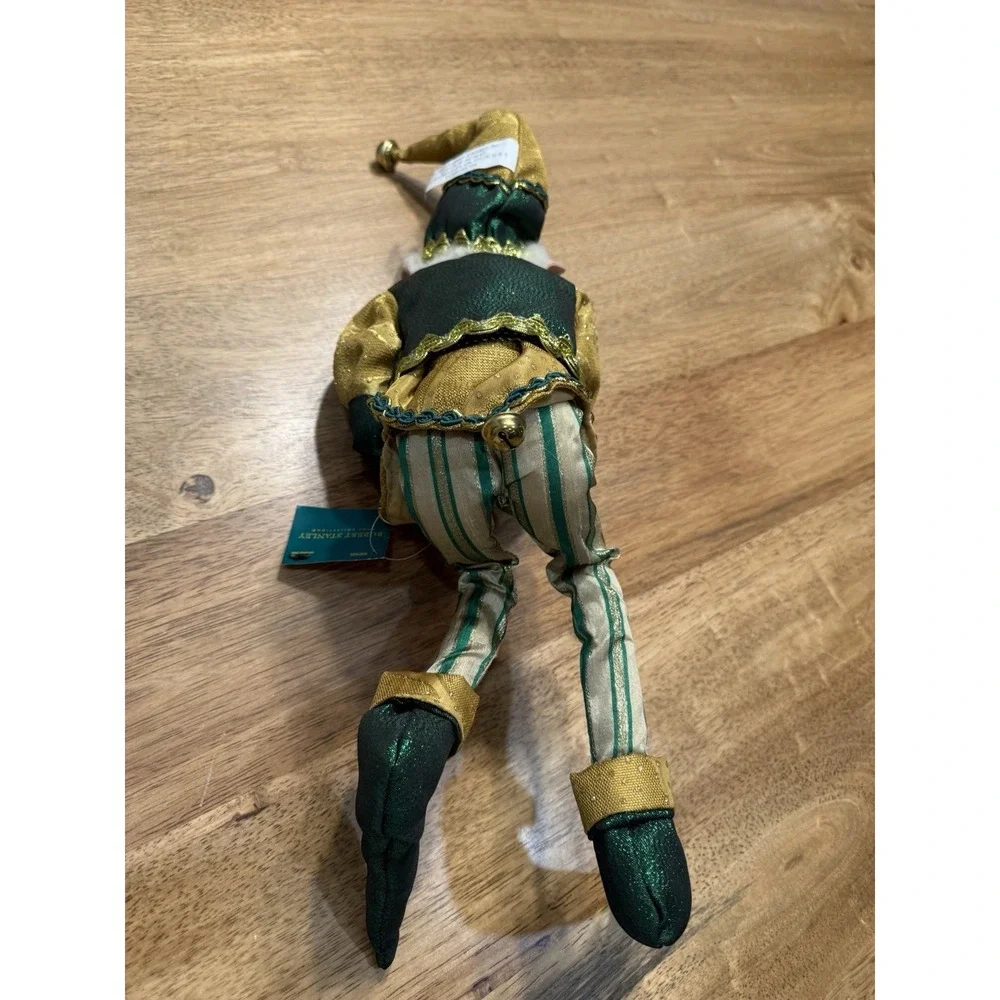 Robert Stanley Posable Elf Pixie Green Gold Bendable Legs Arms Jingle Bells READ - Picture 10 of 16
